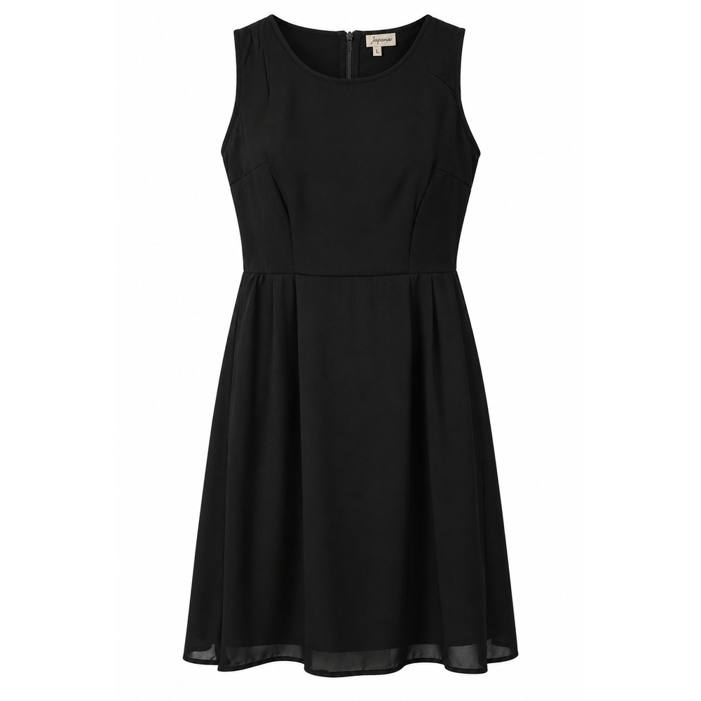 Japna Women's L Sleeveless Black Dress Pockets 90s Minimal Modern NYE Party